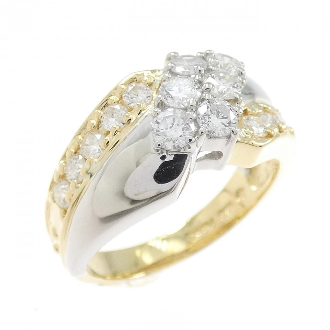 K18YG/PT850 DIAMOND RING: K18YG/PT850 Diamond Ring Brand: Unbranded Type: Diamond Ring Material: 18K Yellow Gold/Platinum 850, Color: none Size: US 6 Accessories: None Accessories Notice: When purchasing pre-owned