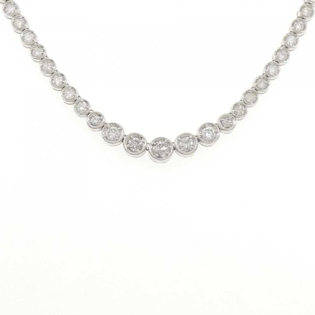 PT900 DIAMOND NECKLACE: PT900 Diamond Necklace Brand: Unbranded Type: Diamond Necklace Material: Platinum900, Color: Platinum Size: 44cm,Actual Size Max width approx: 7.2mm Accessories: None Accessories Notice: When