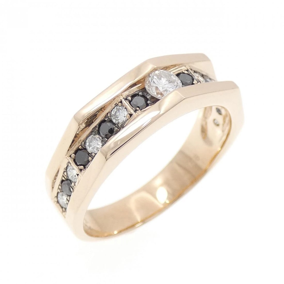 K18PG/K18BG DIAMOND RING: K18PG/K18BG Diamond Ring Brand: Unbranded Type: Diamond ring Material: 18K pink gold/18K black gold, Color: none Size: US 12.25 Accessories: None Accessories Notice: When purchasing pre-ow