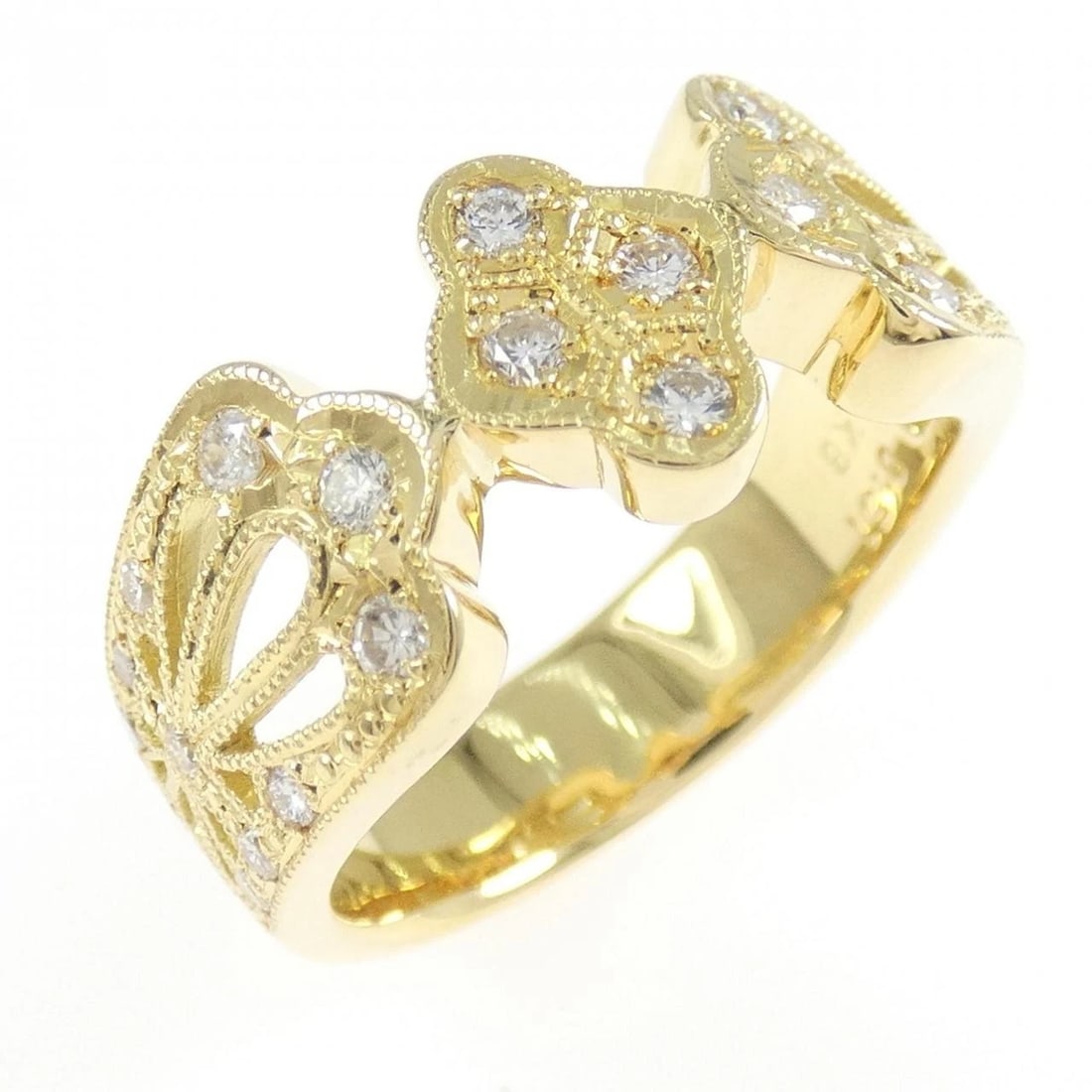 K18YG DIAMOND RING: K18YG Diamond Ring Brand: Unbranded Type: Diamond Ring Material: K18 yellow gold, Color: yellow gold Size: US 7 Accessories: None Accessories Notice: When purchasing pre-owned goods, pleas