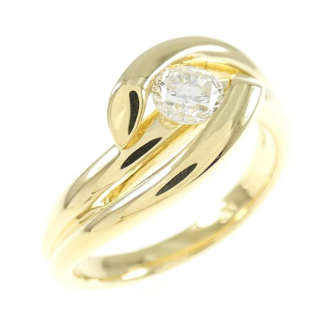 K18YG DIAMOND RING: K18YG Diamond Ring Brand: Unbranded Type: Diamond Ring Material: K18 yellow gold, Color: yellow gold Size: US 5 3/4 Accessories: None Accessories Notice: When purchasing pre-owned goods, p