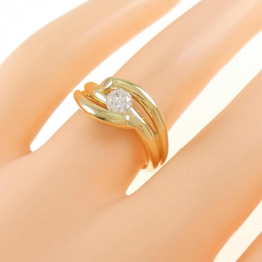 K18YG DIAMOND RING - 3