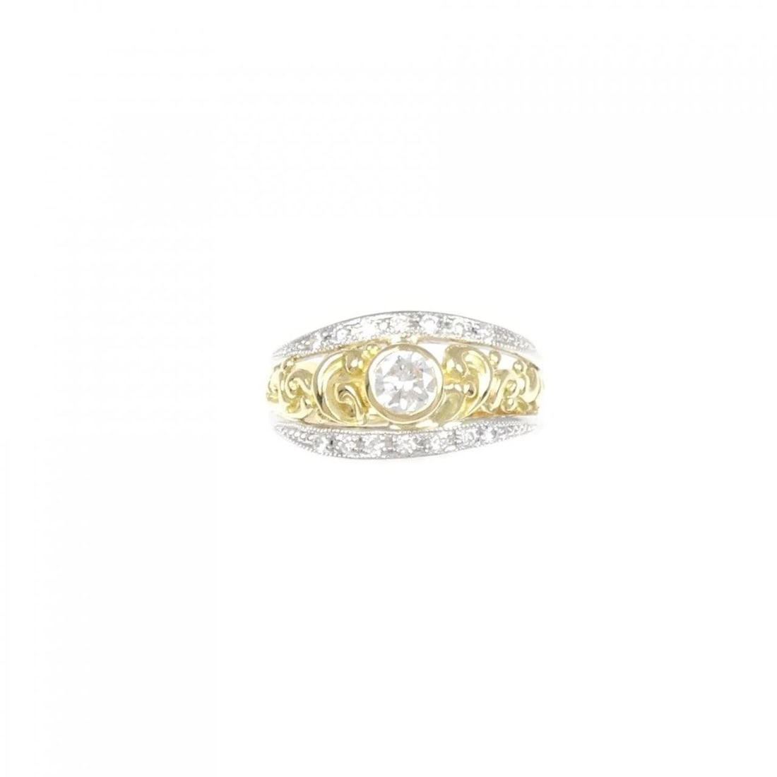 K18YG/PT DIAMOND RING - 2