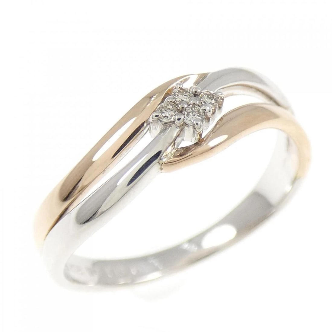 K18PG/K18WG DIAMOND RING: K18PG/K18WG diamond ring Brand: Unbranded Type: Diamond Ring Material: K18 Pink Gold / K18 White Gold, Color: none Size: US 5 Accessories: None Accessories Notice: When purchasing pre-owned