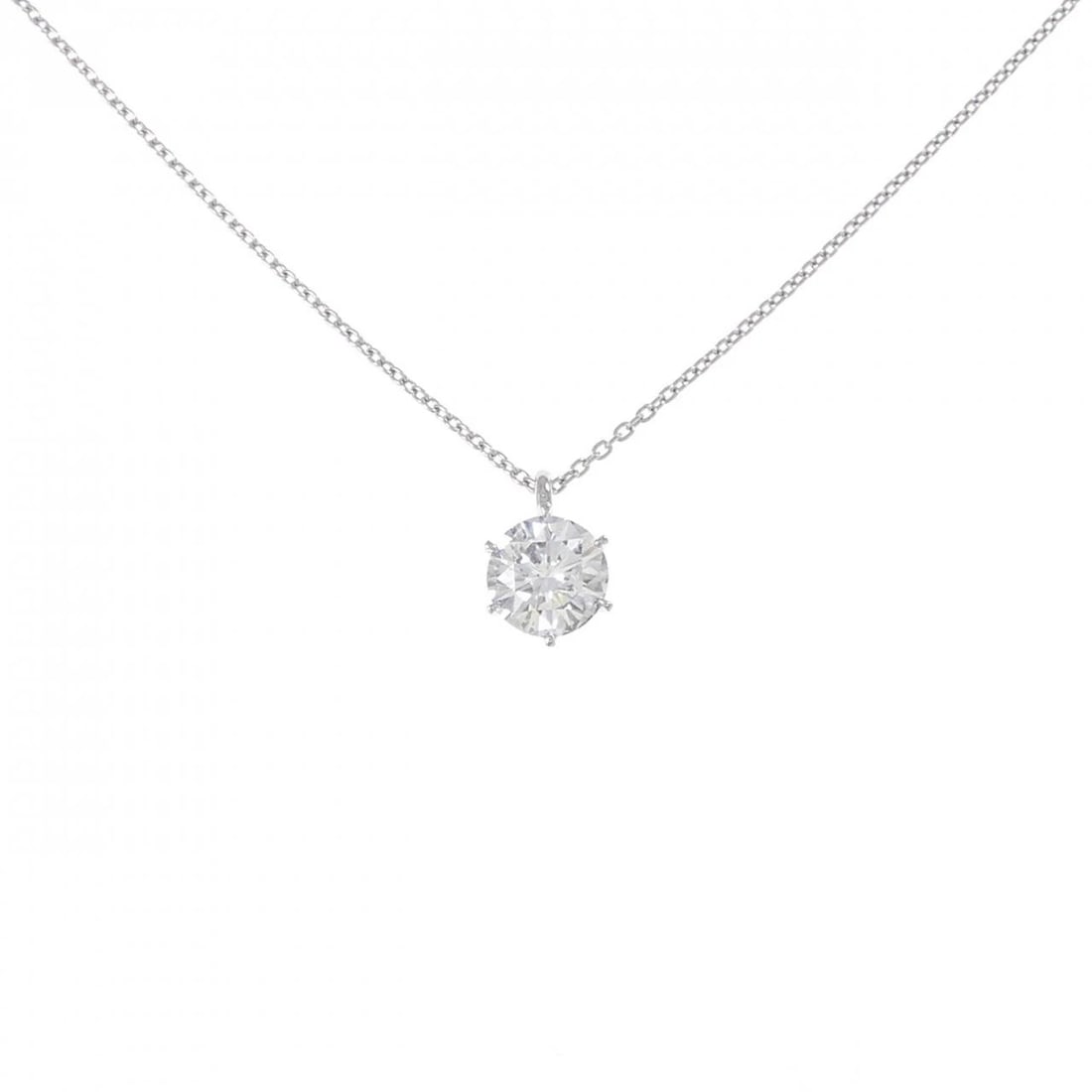 PT900/PT850 DIAMOND NECKLACE: PT900/PT850 Diamond Necklace Brand: Unbranded Type: Necklace Material: Platinum900/Platinum850, Color: Platinum Size: 45cm,Actual Size Pendant length approx. x width approx.: 10.2mmx6.8mm Chain ma