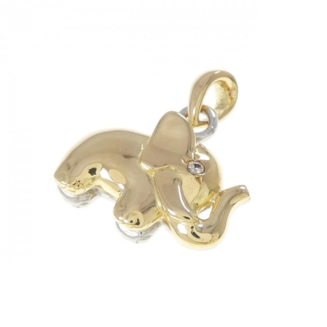 K18YG PT900 ELEPHANT DIAMOND PENDANT: K18YG PT900 Elephant Diamond Pendant Brand: Unbranded Type: Pendant Brooch Material: K18 Yellow Gold Platinum 900, Color: none Size: ActualSize HxW: 19.4mmx16.0mm Accessories: None