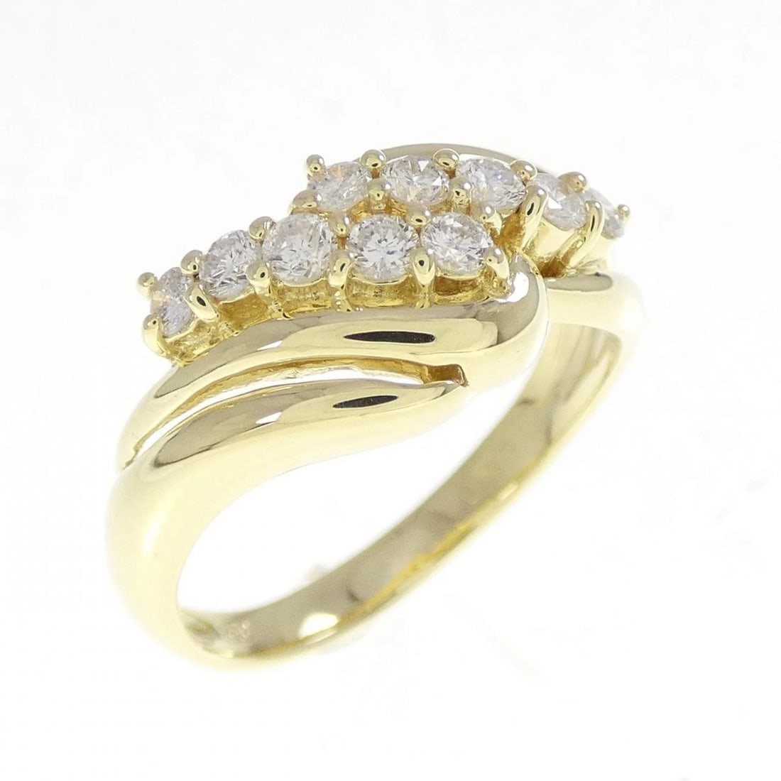 K18YG DIAMOND RING: K18YG Diamond Ring Brand: Unbranded Type: Diamond Ring Material: K18 yellow gold, Color: yellow gold Size: US 5 3/4 Accessories: None Accessories Notice: When purchasing pre-owned goods,
