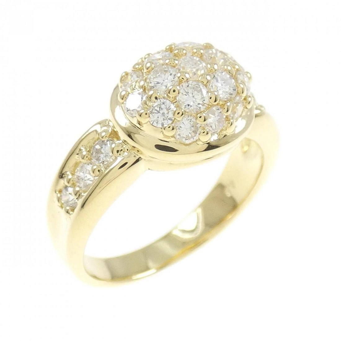 K18YG DIAMOND RING: K18YG Diamond Ring Brand: Unbranded Type: Diamond Ring Material: K18 yellow gold, Color: yellow gold Size: US 5 3/4 Accessories: None Accessories Notice: When purchasing pre-owned goods,