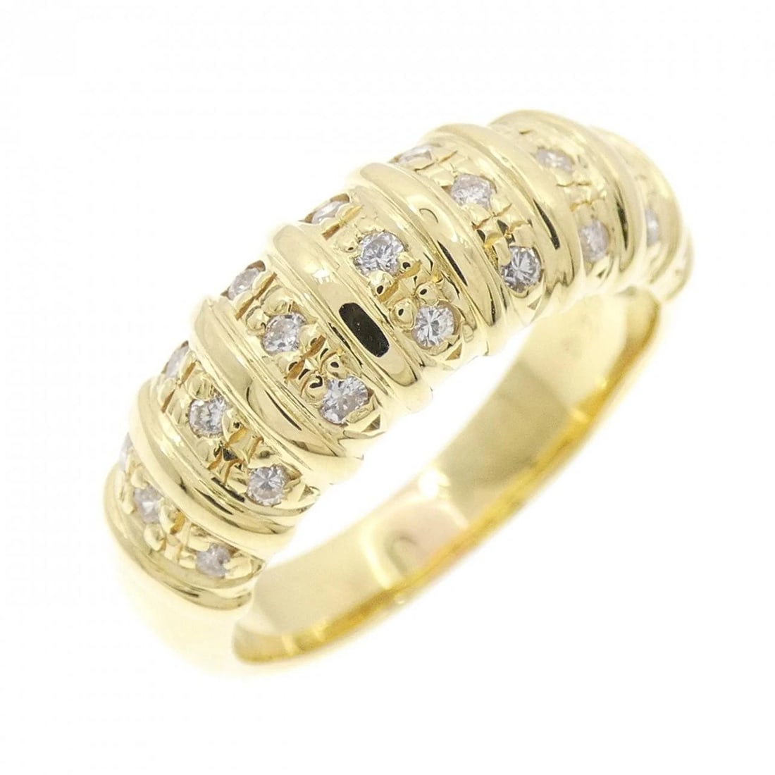 K18YG DIAMOND RING: K18YG Diamond Ring Brand: Unbranded Type: Diamond Ring Material: K18 yellow gold, Color: yellow gold Size: US 6 1/2 Accessories: None Accessories Notice: When purchasing pre-owned goods, p