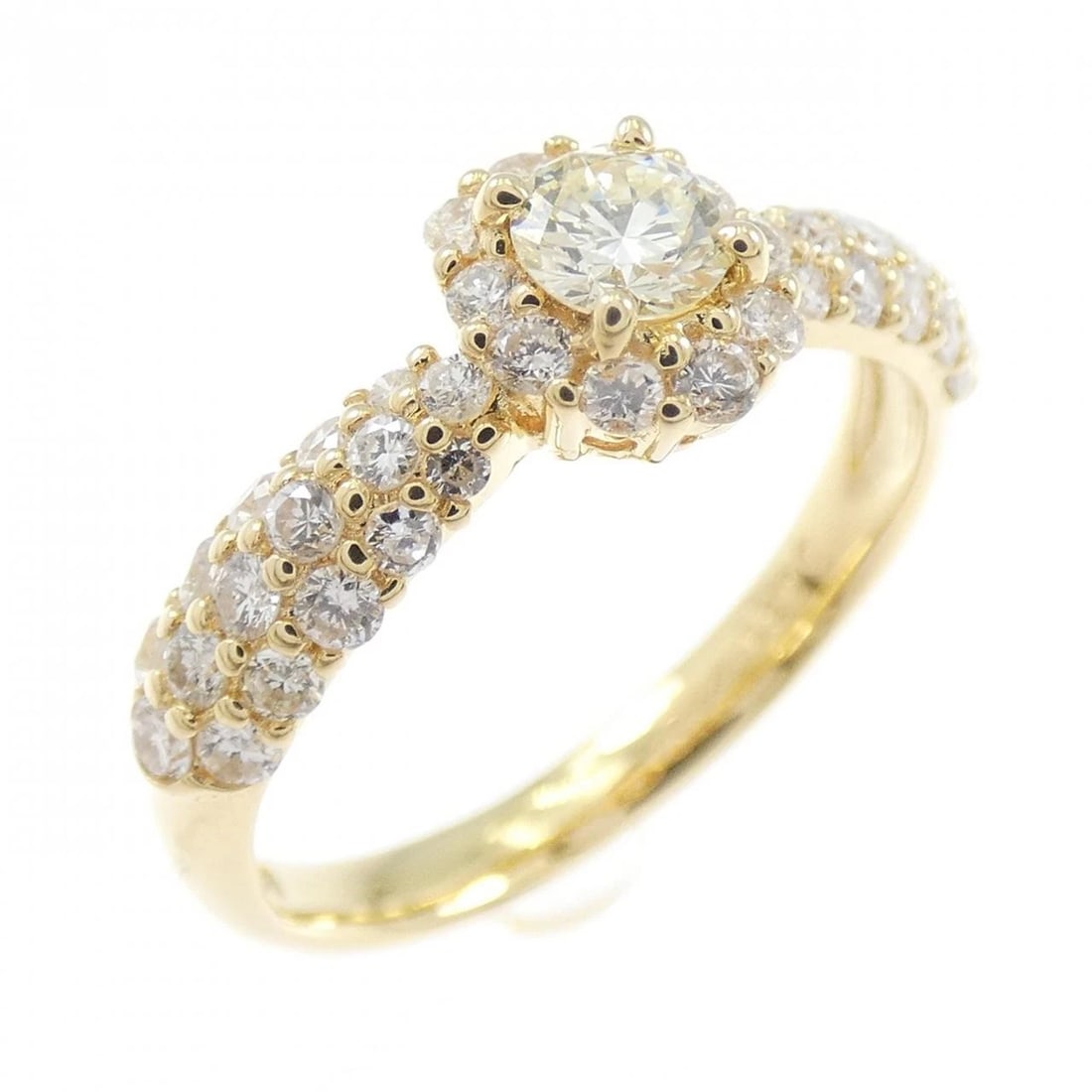K18YG DIAMOND RING: K18YG Diamond Ring Brand: Unbranded Type: Diamond Ring Material: K18 yellow gold, Color: yellow gold Size: US 6 1/4 Accessories: None Accessories Notice: When purchasing pre-owned goods, p