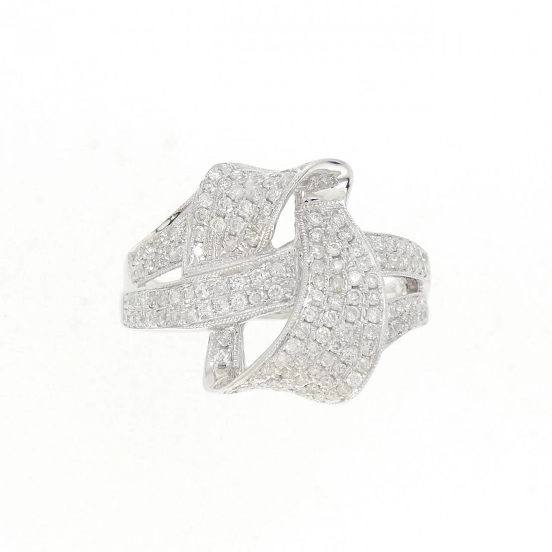 K18WG DIAMOND RING - 2