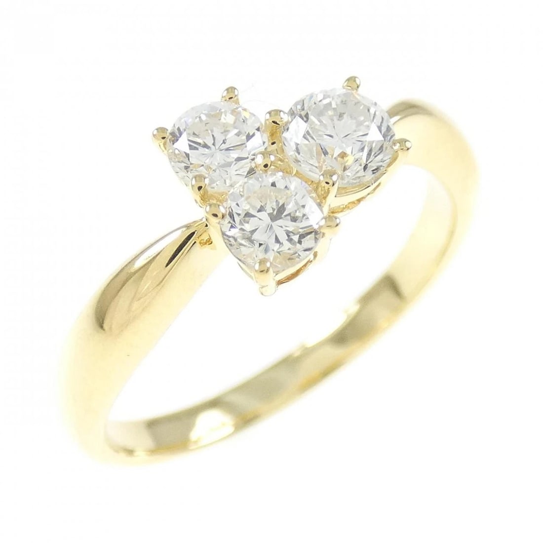 K18YG DIAMOND RING: K18YG Diamond Ring Brand: Unbranded Type: Diamond ring Material: K18 yellow gold, Color: yellow gold Size: US 5 3/4 Accessories: None Accessories Notice: When purchasing pre-owned goods, p