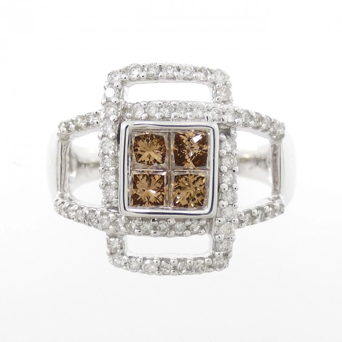 K18WG DIAMOND RING - 2