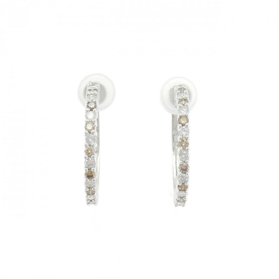 750WG/K14WG DIAMOND EARRINGS: 750WG/K14WG Diamond Earrings Brand: Unbranded Type: Diamond Pierce/Earring Material: 750 White Gold/14K White Gold, Color: White Gold Size: Actual Size Approx. length x width: 23.3mm x 2.3mm 