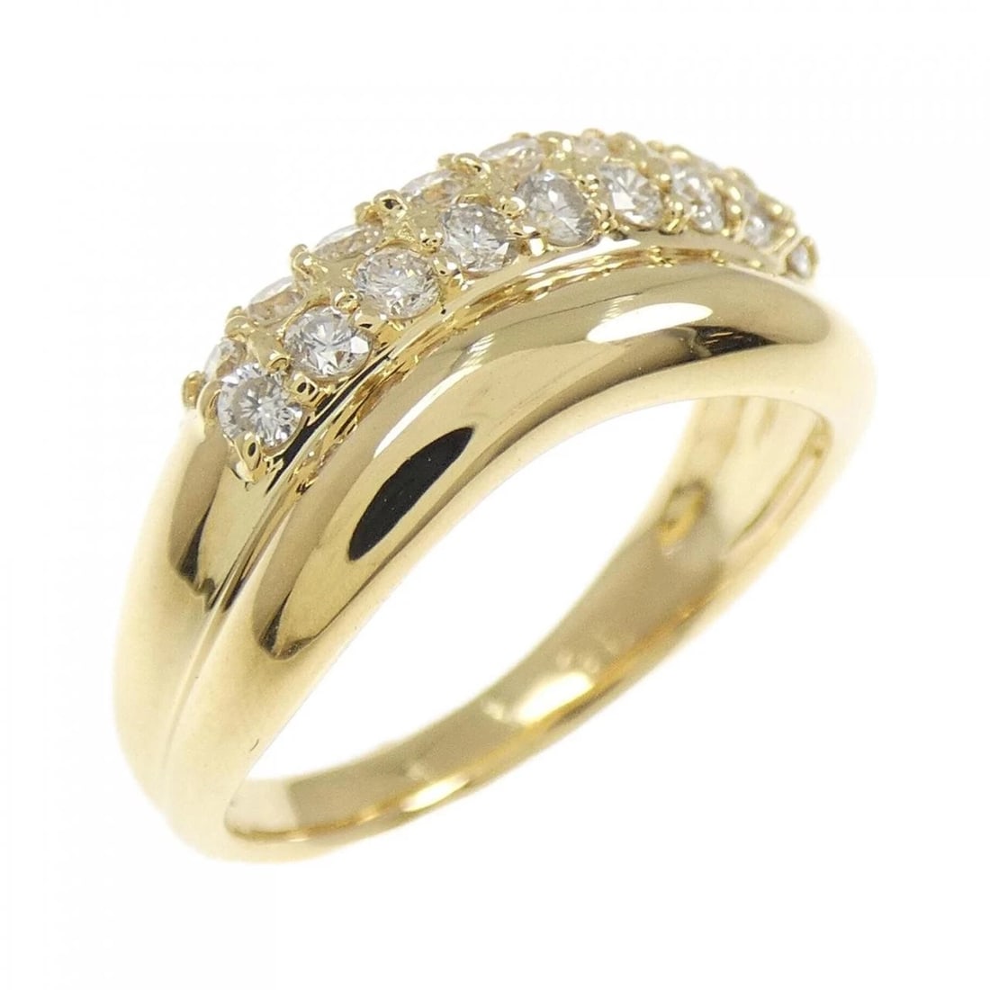 K18YG DIAMOND RING: K18YG Diamond Ring Brand: Unbranded Type: Diamond Ring Material: K18 yellow gold, Color: yellow gold Size: US 4 Accessories: None Accessories Notice: When purchasing pre-owned goods, please