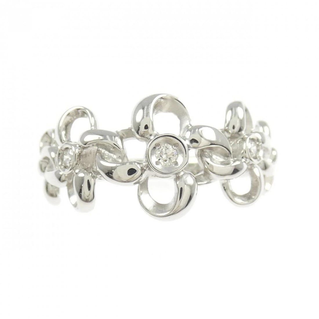PT950 FLOWER DIAMOND RING - 2