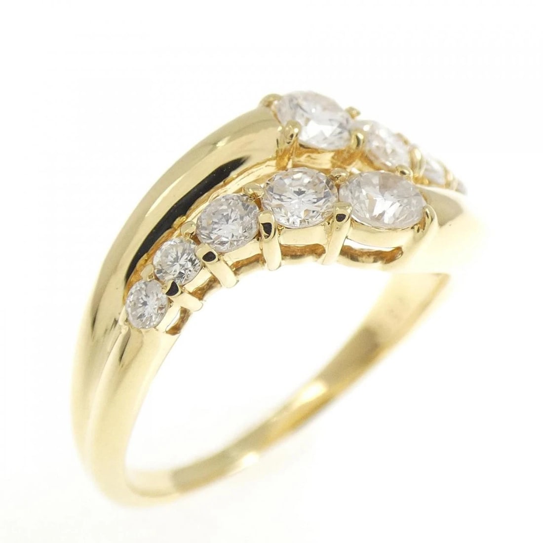 K18YG DIAMOND RING: K18YG Diamond Ring Brand: Unbranded Type: Diamond Ring Material: K18 yellow gold, Color: yellow gold Size: US 4 Accessories: None Accessories Notice: When purchasing pre-owned goods, please