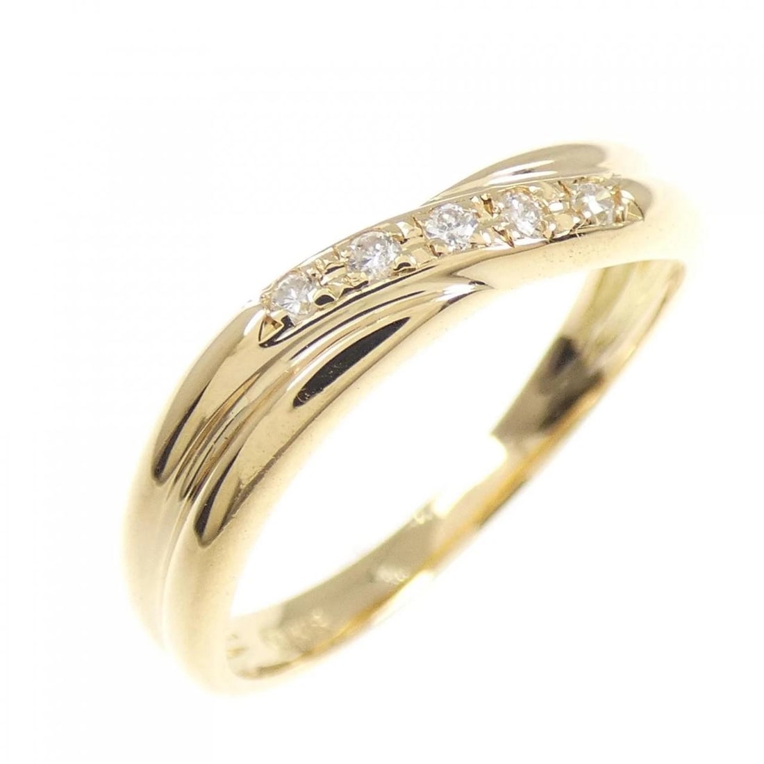 K18YG DIAMOND RING: K18YG Diamond Ring Brand: Unbranded Type: Diamond Ring Material: K18 yellow gold, Color: yellow gold Size: US 5 3/4 Accessories: None Accessories Notice: When purchasing pre-owned goods,