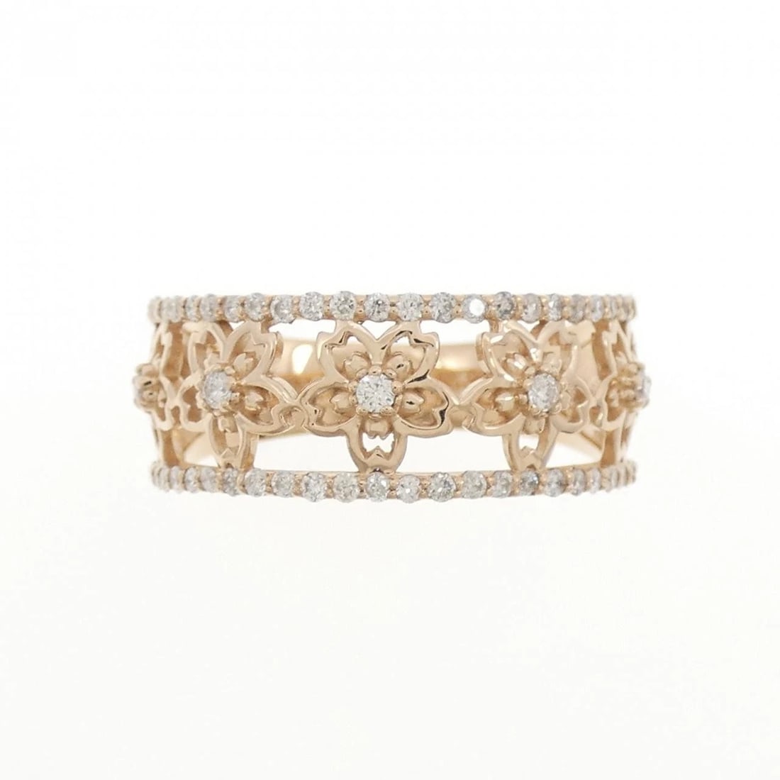 K18PG FLOWER DIAMOND RING - 2