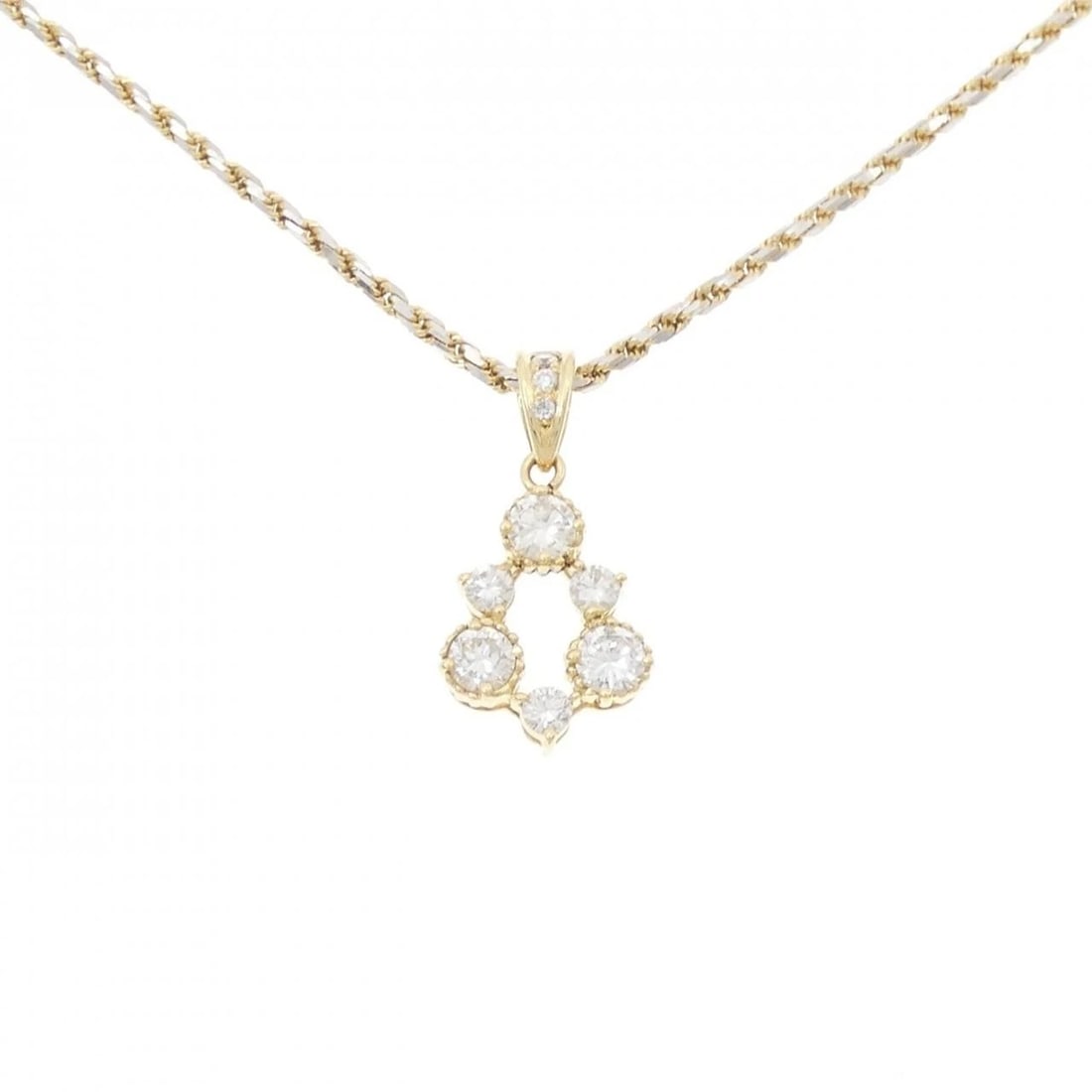 K18YG/750YG/750WG DIAMOND NECKLACE: K18YG/750YG/750WG Diamond Necklace Brand: Unbranded Type: Diamond Necklace Material: 18K Yellow Gold/750 Yellow Gold/750 White Gold, Color: none Size: 46cm,Actual Size Pendant length approx. x
