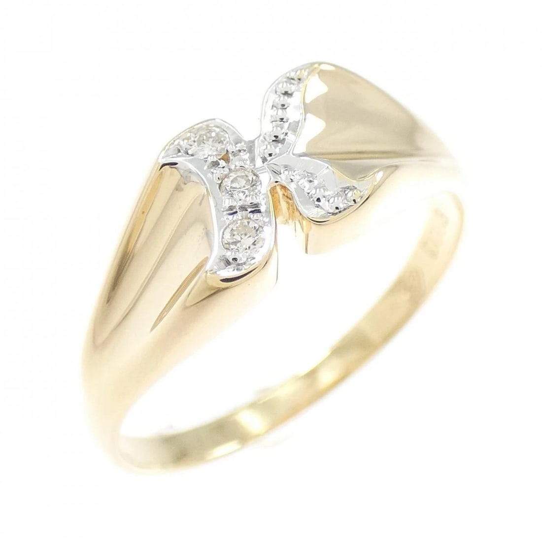 K18YG/K18WG DIAMOND RING: K18YG/K18WG Diamond Ring Brand: Unbranded Type: Diamond Ring Material: 18K Yellow Gold/18K White Gold, Color: none Size: US 6 1/2 Accessories: None Accessories Notice: When purchasing