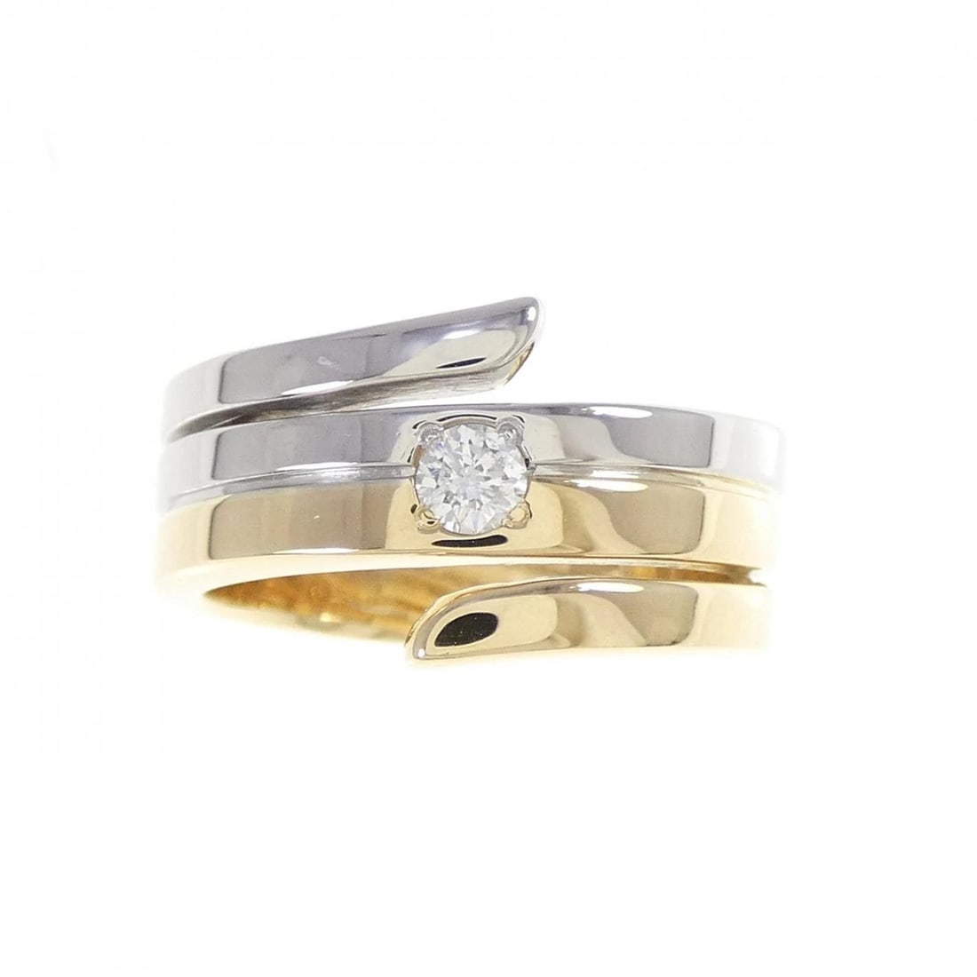 K18YG/PT900 DIAMOND RING - 2