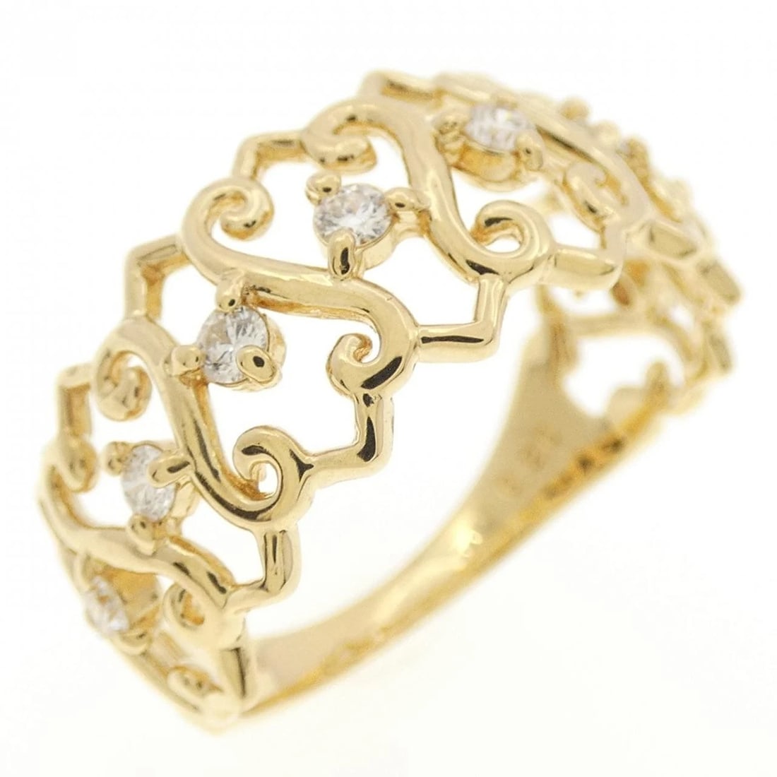 K18YG DIAMOND RING: K18YG Diamond Ring Brand: Unbranded Type: Diamond ring Material: K18 yellow gold, Color: yellow gold Size: US 5 3/4 Accessories: None Accessories Notice: When purchasing pre-owned goods,