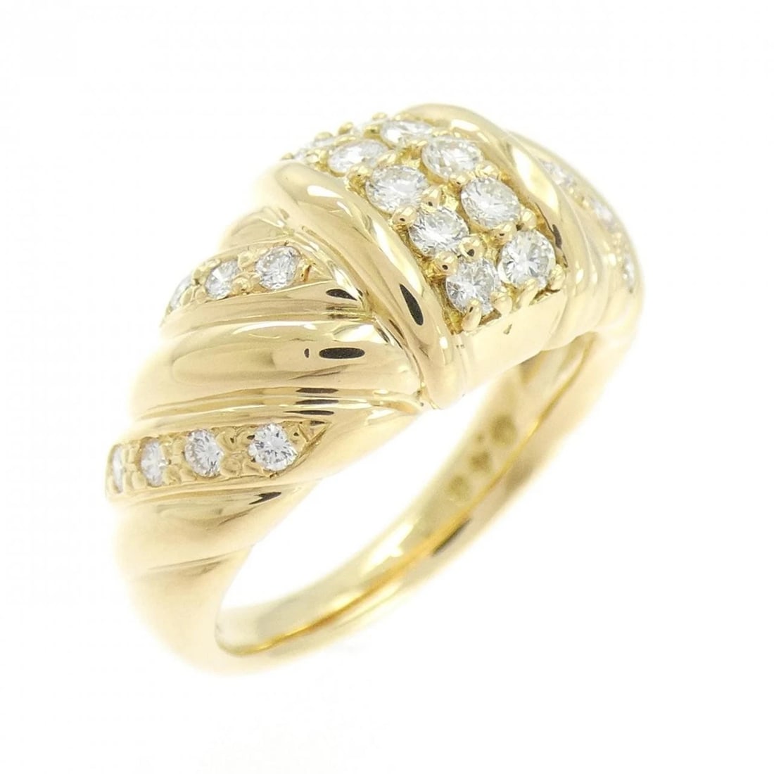 K18YG DIAMOND RING: K18YG Diamond Ring Brand: Unbranded Type: Diamond Ring Material: K18 yellow gold, Color: yellow gold Size: US 6 1/4 Accessories: None Accessories Notice: When purchasing pre-owned goods, p