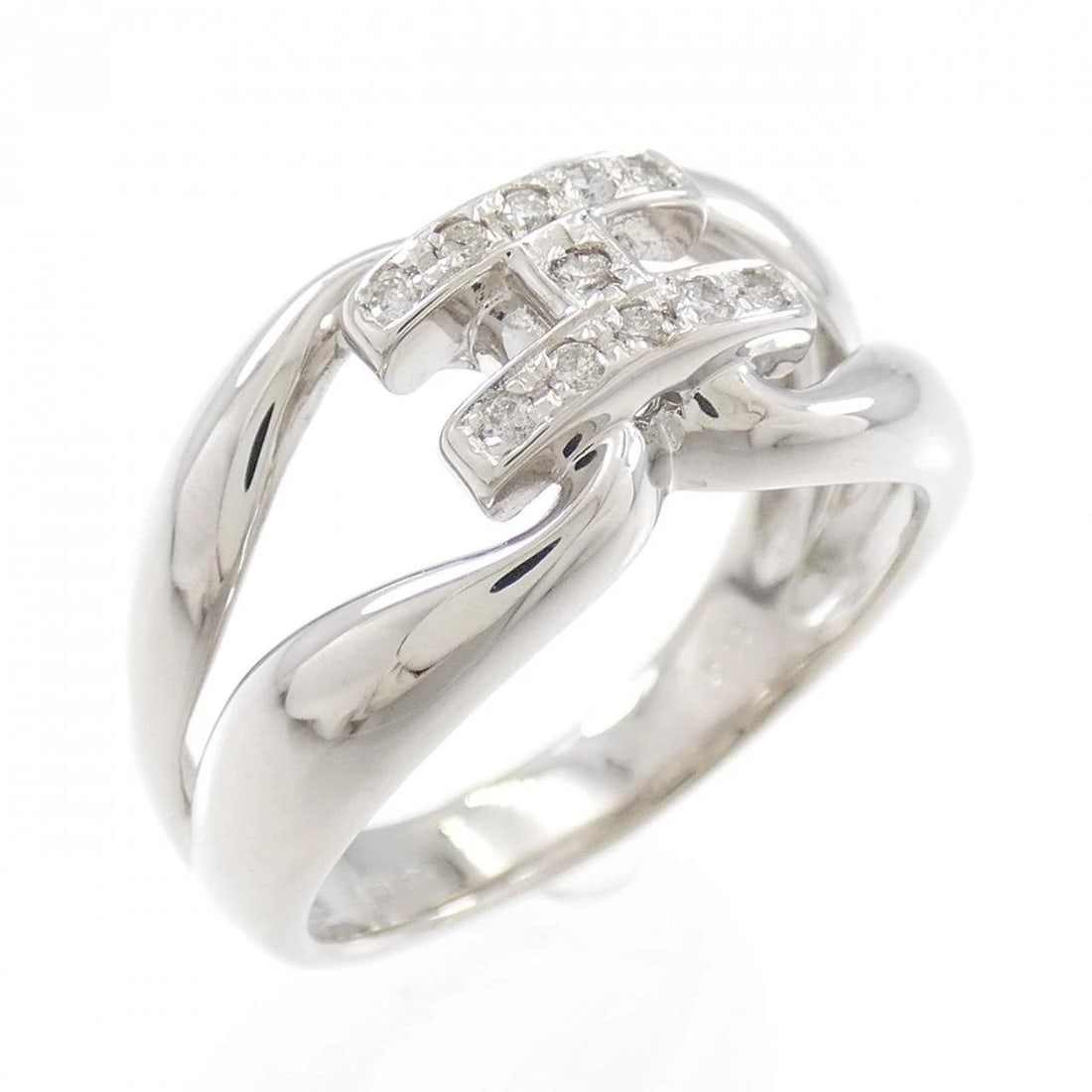 K18WG DIAMOND RING: K18WG Diamond Ring Brand: Unbranded Type: Diamond ring Material: K18 white gold, Color: white gold Size: US 10 Accessories: None Accessories Notice: When purchasing pre-owned goods, please