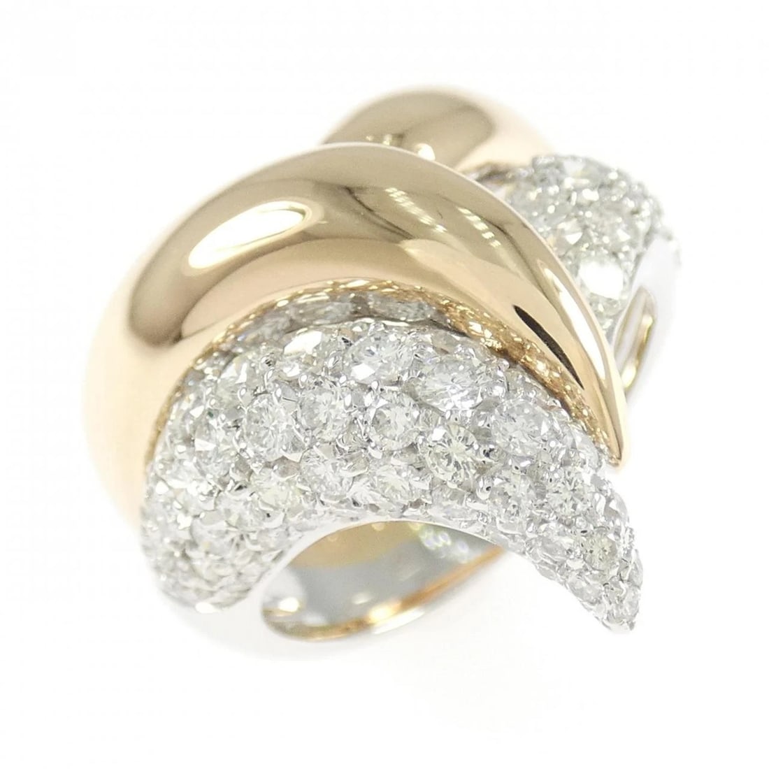 K18WG/K18PG DIAMOND RING: K18WG/K18PG Diamond Ring Brand: Unbranded Type: Diamond Ring Material: 18K white gold/18K pink gold, Color: none Size: US 6 3/4 Accessories: None Accessories Notice: When purchasing pre-owned