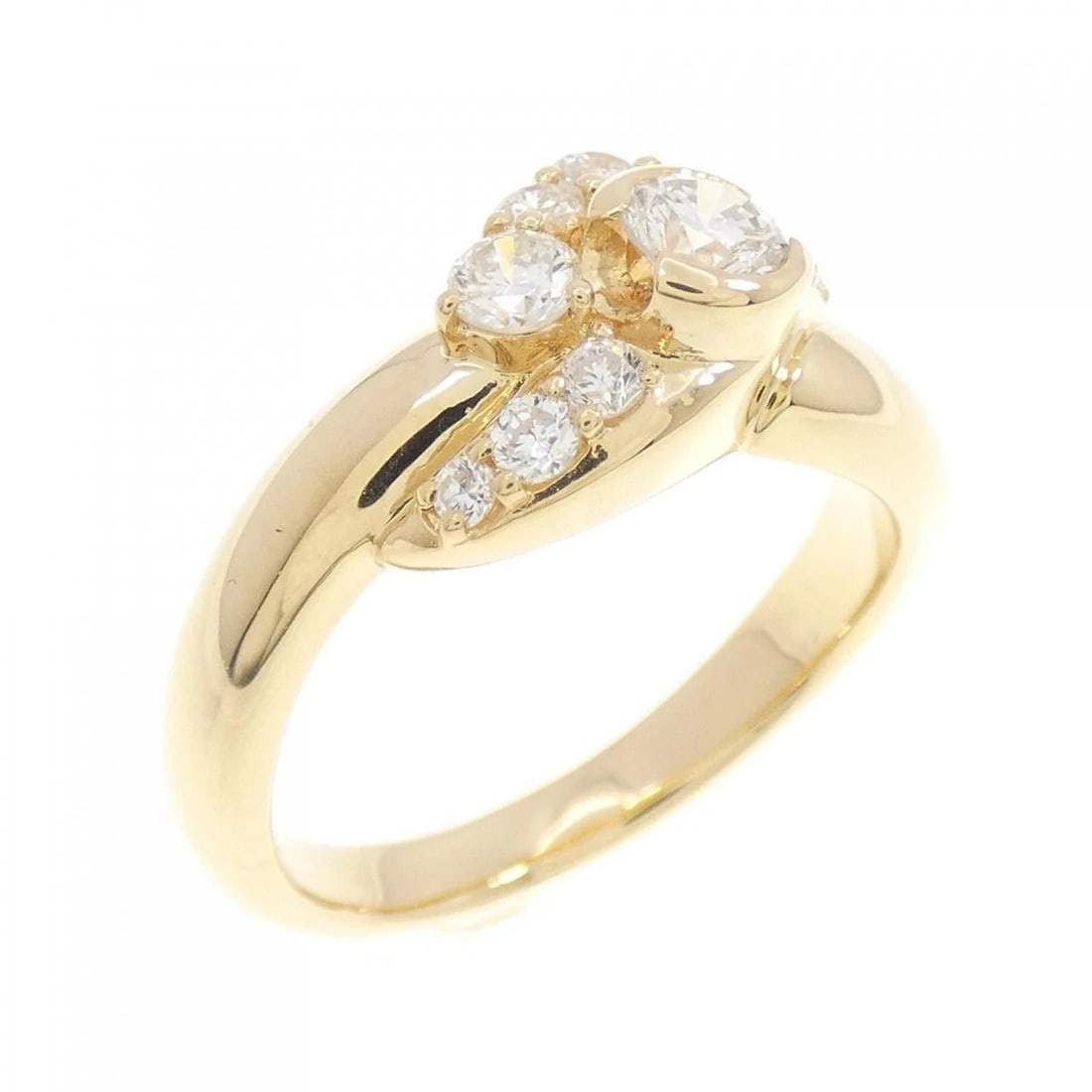 K18YG DIAMOND RING: K18YG Diamond Ring Brand: Unbranded Type: Diamond Ring Material: K18 yellow gold, Color: yellow gold Size: US 5 Accessories: None Accessories Notice: When purchasing pre-owned goods, please