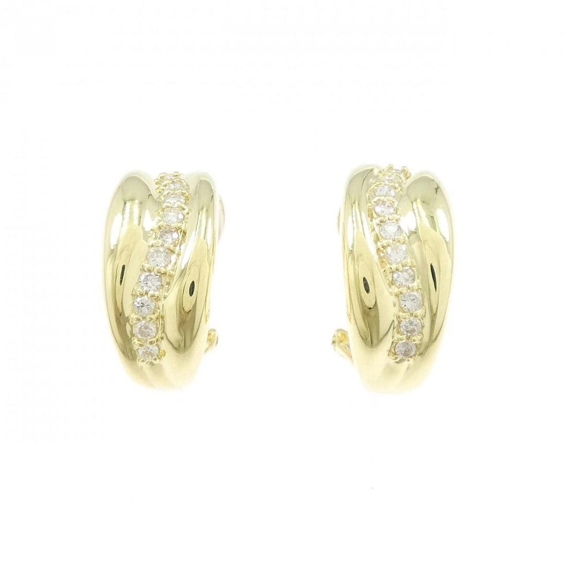 K18YG DIAMOND PIERCE: K18YG Diamond Pierce Brand: Unbranded Type: Diamond Pierce/Earring Material: K18 yellow gold, Color: yellow gold Size: Actual Size Approx. height x width: 18.0mm x 9.0mm Accessories: None