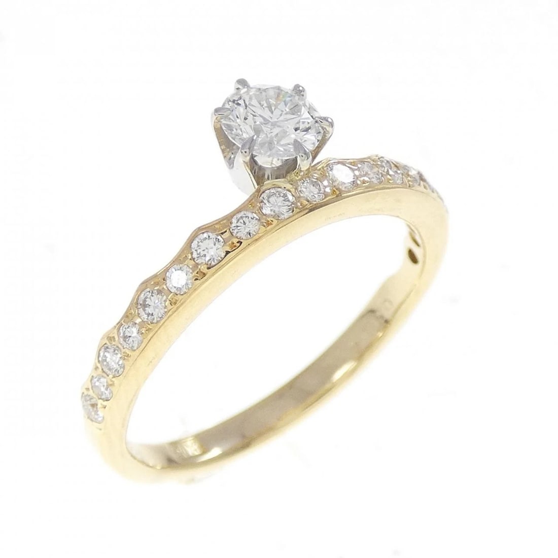 K18YG/K18WG DIAMOND RING: K18YG/K18WG Diamond Ring Brand: Unbranded Type: Ring Material: 18K Yellow Gold/18K White Gold, Color: none Size: US 6 1/4 Accessories: None Accessories Notice: When purchasing pre-owned go