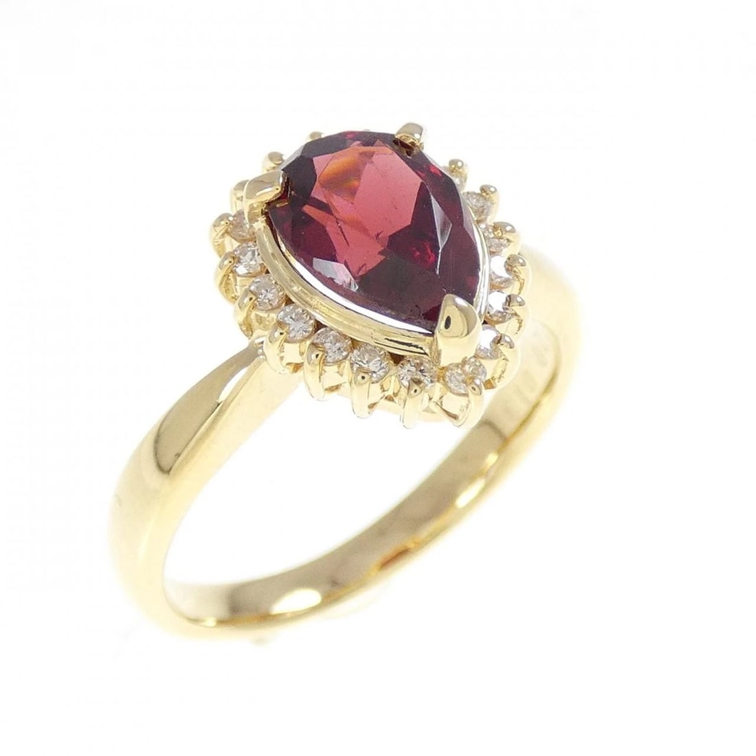 K18YG GARNET RING: K18YG Garnet Ring Brand: Unbranded Type: Garnet Ring Material: K18 yellow gold, Color: yellow gold Size: US 5 3/4 Accessories: None Accessories Notice: When purchasing pre-owned goods, please