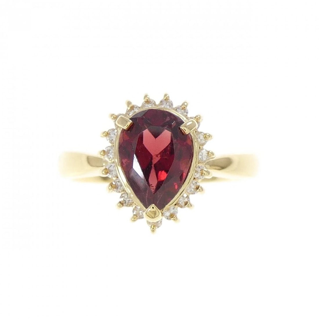K18YG GARNET RING - 2