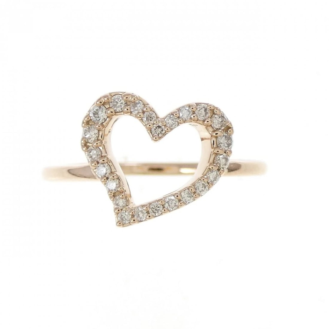 K18PG HEART DIAMOND RING - 2