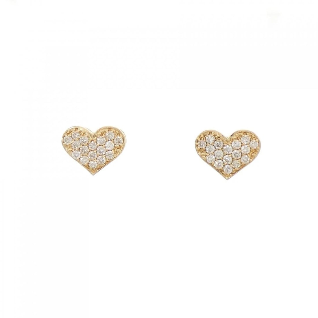K18YG PAVE HEART DIAMOND PIERCE: K18YG Pave Heart Diamond Pierce Brand: Unbranded Type: Diamond Pierce/Earring Material: K18 yellow gold, Color: yellow gold Size: Approx. height x width: 8.0mm x 10.3mm Accessories: None