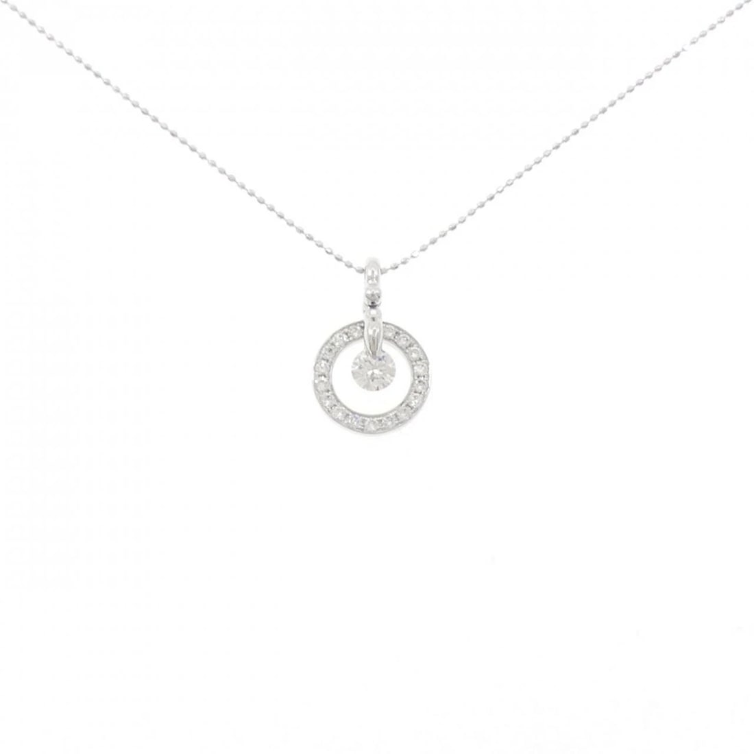 K18WG DIAMOND NECKLACE: K18WG Diamond Necklace Brand: Unbranded Type: Diamond Necklace Material: K18 white gold, Color: white gold Size: 40cm Actual Size Pendant length approx. x width approx.: 16.6mmx10.9mm Chain