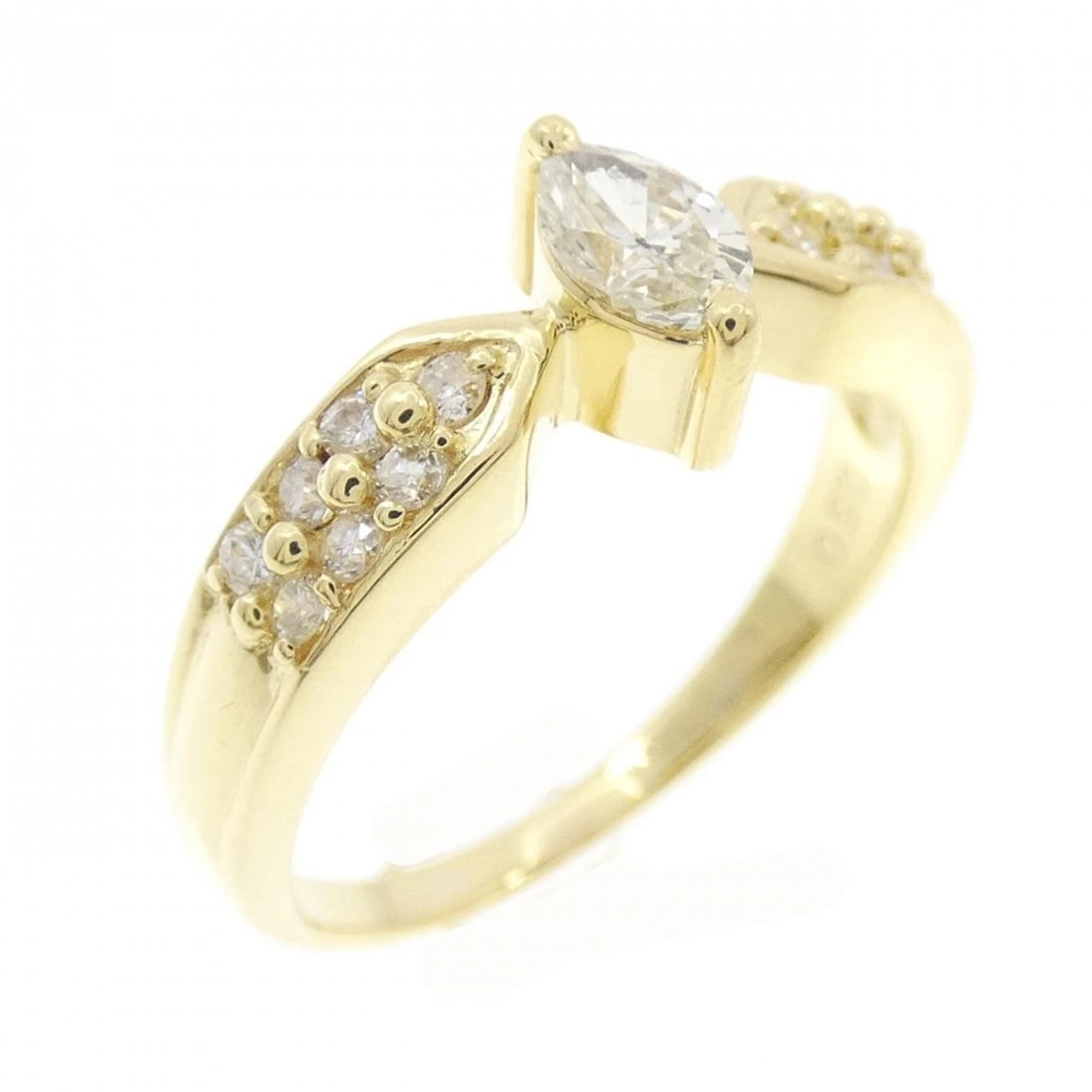 K18YG DIAMOND RING: K18YG Diamond Ring Brand: Unbranded Type: Diamond Ring Material: K18 yellow gold, Color: yellow gold Size: US 6 1/2 Accessories: None Accessories Notice: When purchasing pre-owned goods,