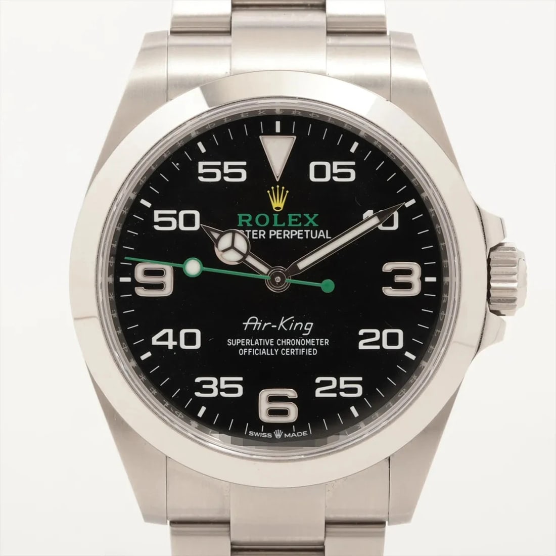 ROLEX AIR KING SS BLACK: Rolex Air King SS black Brand: Rolex Type: Wristwatch Material: SS Color: Dial Color Black Size: Case:W1.6 x H1.6inch / W40 x H40 Circumference of Wrist:7.7inch / 19.5 Accessories: None Ac