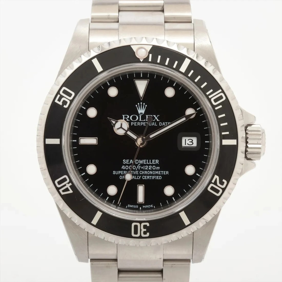 ROLEX SEA DWELLER SS BLACK: Rolex Sea Dweller SS black Brand: Rolex Type: Wristwatch Material: SS Color: Dial Color Black Size: Case:W1.6 x H1.6inch / W40 x H40 Circumference of Wrist:6.7inch / 17 Accessories: None