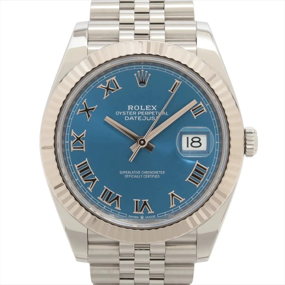 ROLEX DATEJUST SS×WG AZZURRO BLUE: Rolex Datejust SS×WG Azzurro blue Brand: Rolex Type: Wristwatch Material: SS×WG Color: Dial Color Azzurro Blue Size: Case:W1.6 x H1.6inch / W41 x H41 Circumference of Wrist:7.5inch / 19 