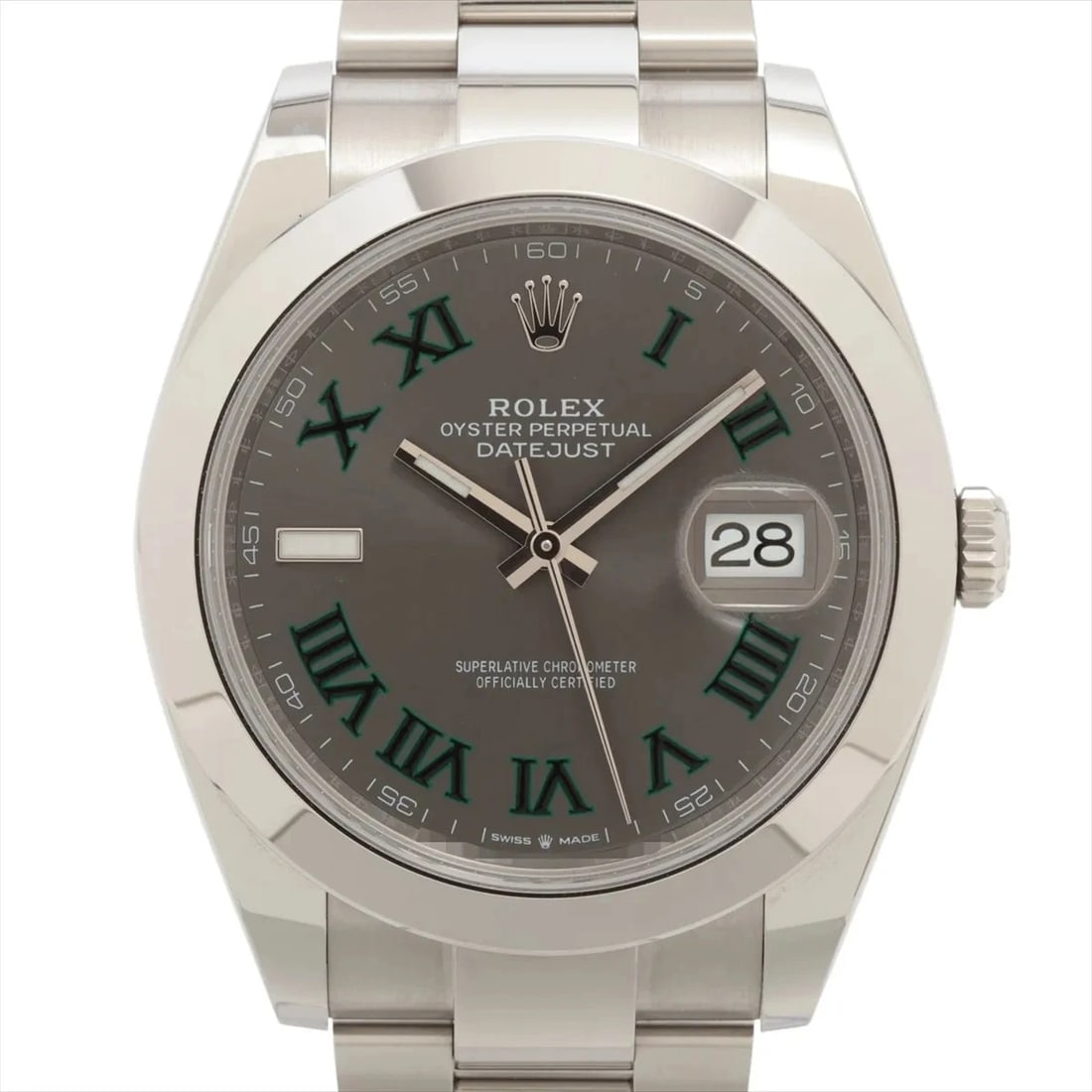 ROLEX DATEJUST SS SLATE: Rolex Datejust SS Slate Brand: Rolex Type: Wristwatch Material: SS Color: Dial Color slate Size: Case:W1.6 x H1.6inch / W41 x H41 Circumference of Wrist:7.3inch / 18.5 Accessories: None