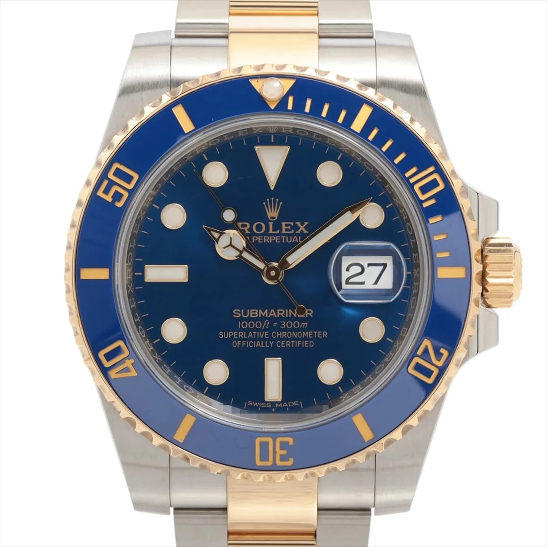 ROLEX SUBMARINER SS×YG BLUE: Rolex SUBMARINER SS×YG Blue Brand: Rolex Type: Wristwatch Material: SS×YG Color: Dial Color Blue Size: Case:W1.6 x H1.6inch / W40 x H40 Circumference of Wrist:7.5inch / 19 Accessories: None