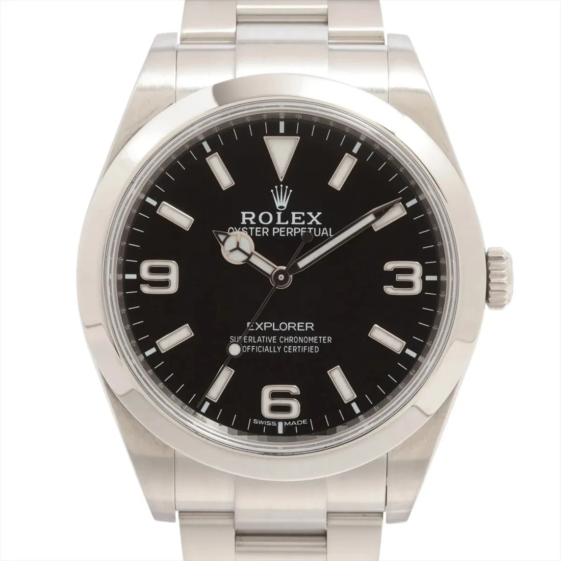 ROLEX EXPLORER SS BLACK: Rolex Explorer SS black Brand: Rolex Type: Wristwatch Material: SS Color: Dial Color Black Size: Case:W1.2 x H1.2inch / W39 x H39 Circumference of Wrist:6.7inch / 17 Accessories: None Acce