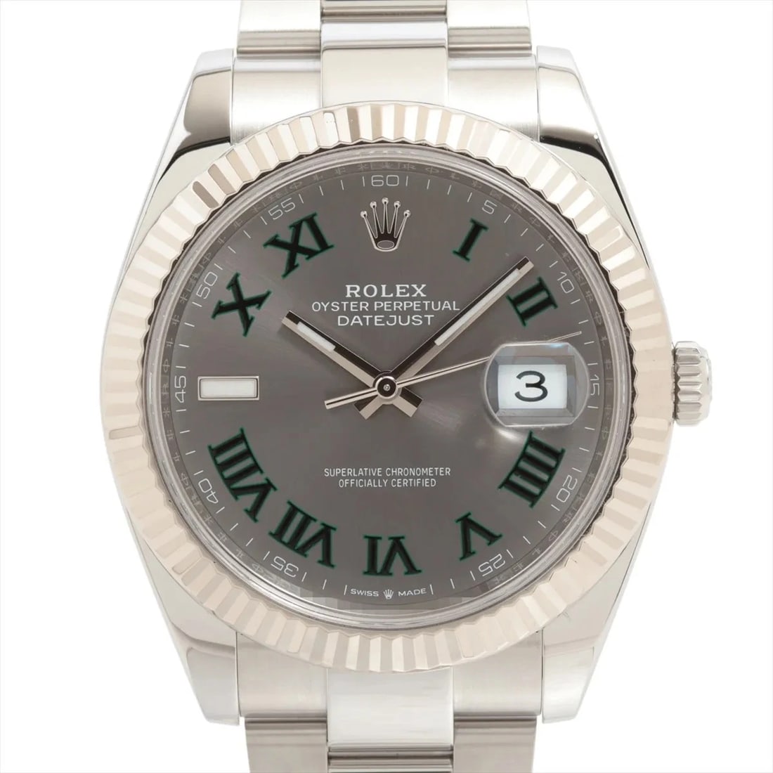 ROLEX DATEJUST SS×WG SLATE: Rolex Datejust SS×WG Slate Brand: Rolex Type: Wristwatch Material: SS×WG Color: Dial Color slate Size: Case:W1.6 x H1.6inch / W41 x H41 Circumference of Wrist:7.1inch / 18 Accessories: None