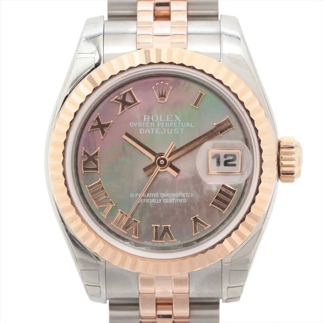 ROLEX DATEJUST PG×SS BLACK: Rolex Datejust PG×SS Black Brand: Rolex Type: Wristwatch Material: PG×SS Color: Dial Color Black shell Size: Case:W0.8 x H0.8inch / W26 x H26 Circumference of Wrist:5.9inch / 15 Accessories: No