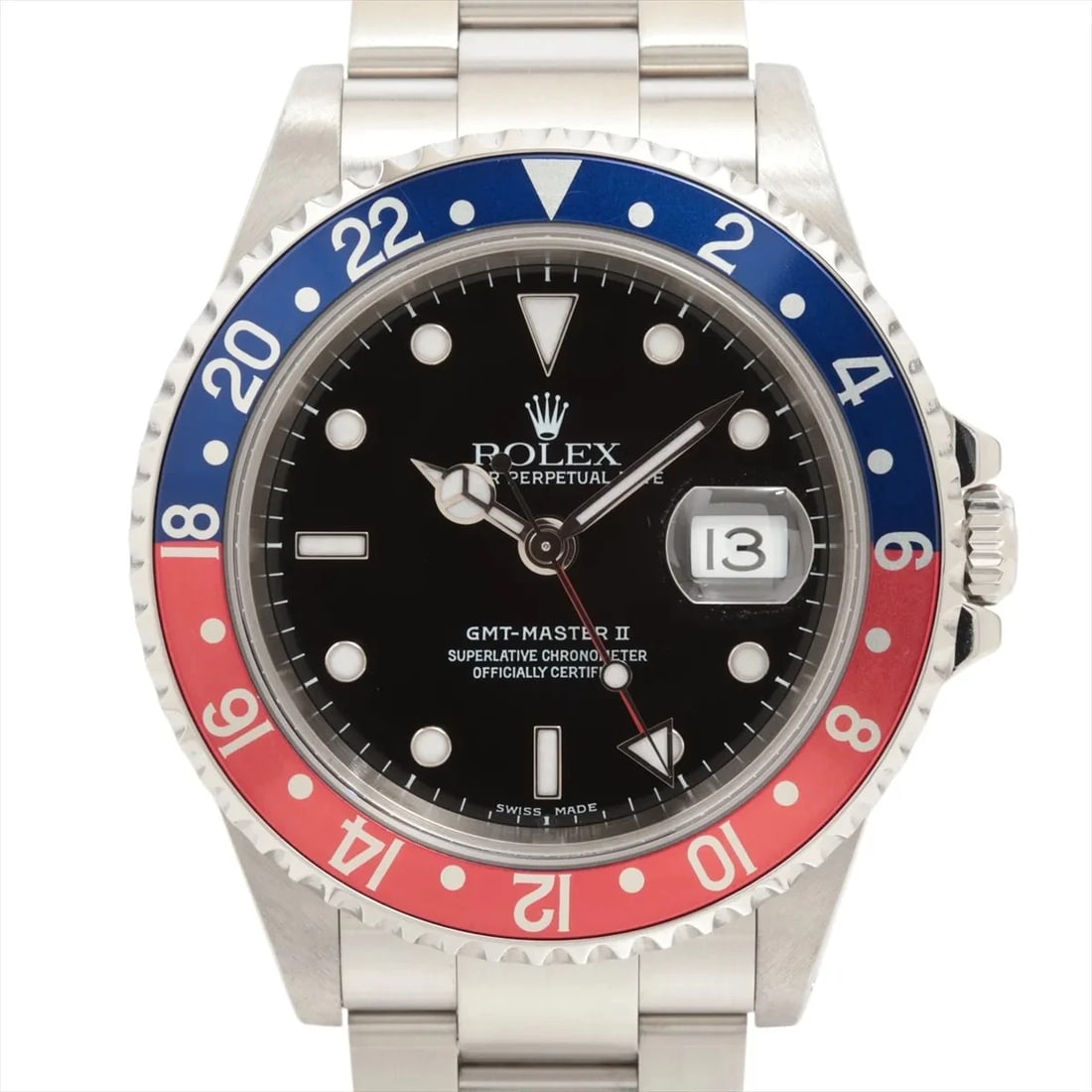 ROLEX GMT MASTER SS BLACK: Rolex GMT Master SS black Brand: Rolex Type: Wristwatch Material: SS Color: Dial Color Black Size: Case:W1.6 x H1.6inch / W40 x H40 Circumference of Wrist:7.1inch / 18 Accessories: None Ac