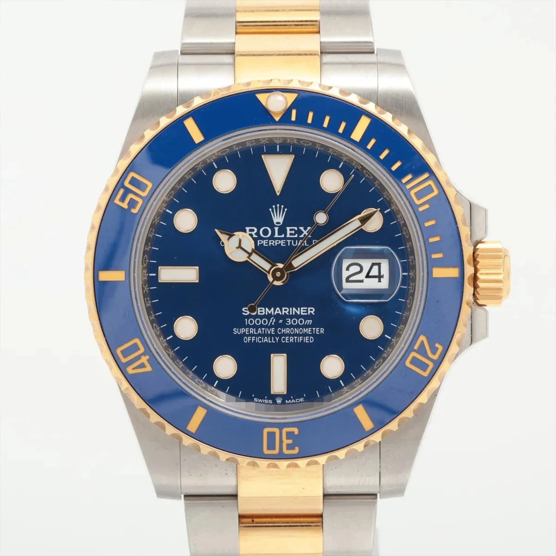 ROLEX SUBMARINER SS×YG BLUE: Rolex SUBMARINER SS×YG blue Brand: Rolex Type: Wristwatch Material: SS×YG Color: Dial Color Blue Size: Case:W1.6 x H1.6inch / W41 x H41 Circumference of Wrist:6.9inch / 17.5 Accessories: None