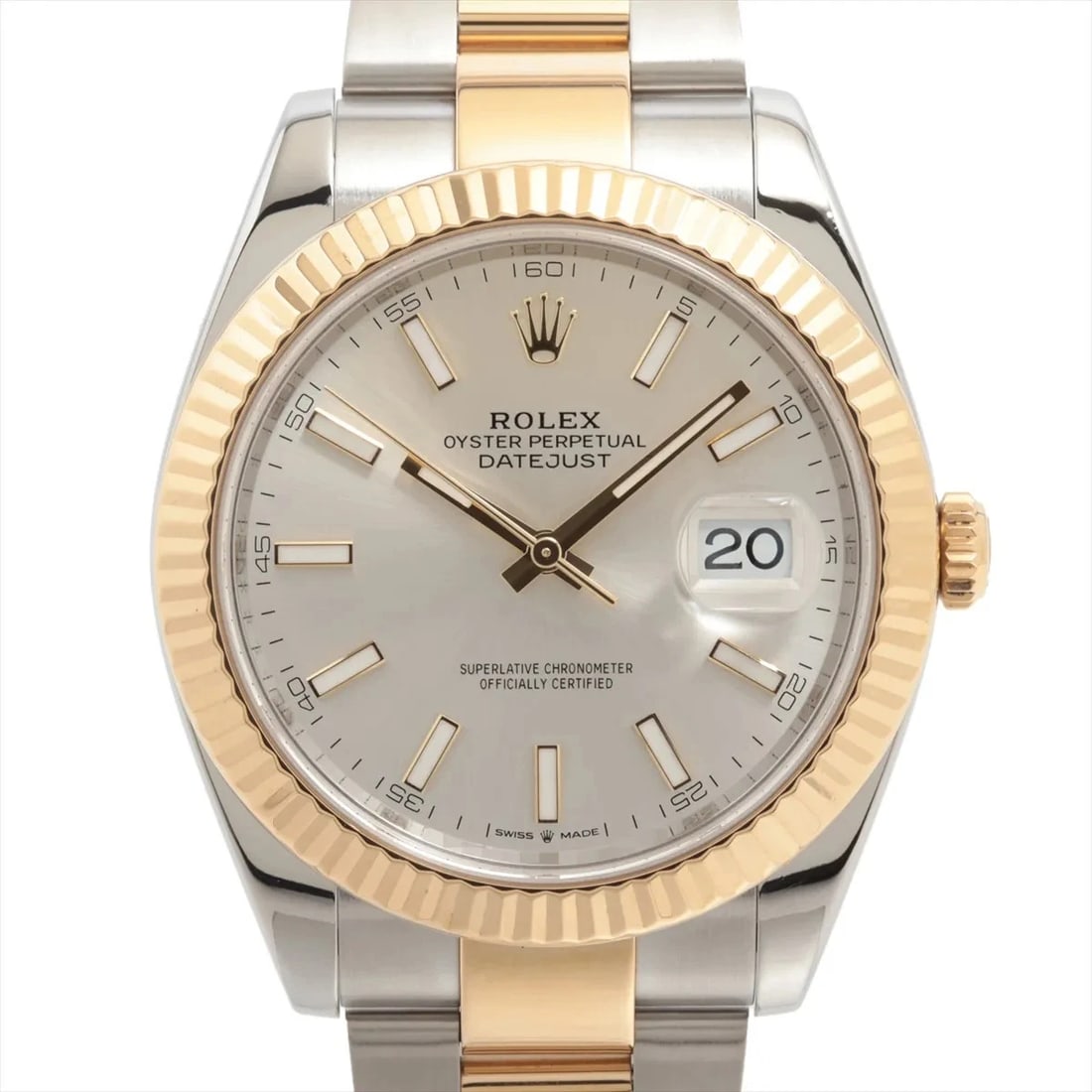 ROLEX DATEJUST SS×YG SILVER: Rolex Datejust SS×YG Silver Brand: Rolex Type: Wristwatch Material: SS×YG Color: Dial Color Silver Size: Case:W1.6 x H1.6inch / W41 x H41 Circumference of Wrist:7.9inch / 20 Accessories: None